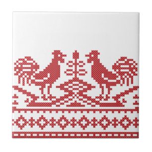 Carreau En Céramique Rooster cross-stitch
