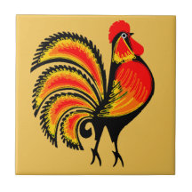 Rooster rouge et orange