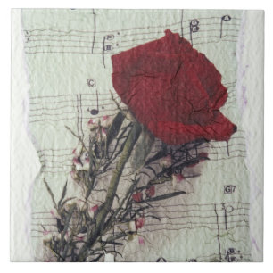 Carreau En Céramique <Rose and Music> par Kim Koza 2