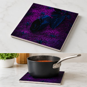Carreau En Céramique Rose en matériau noir effrayant, araignées noires