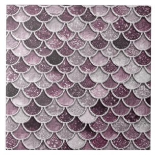 Carreau En Céramique Rose Gold Blush Ombre Parties scintillant Mermaid 