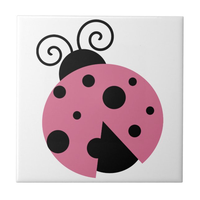 Carreau En Céramique Rose Ladybug (Devant)
