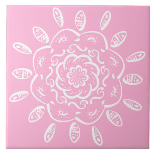Carreau En Céramique Rose Mandala