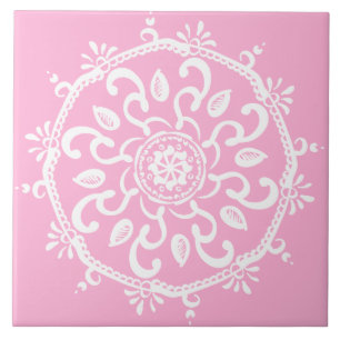 Carreau En Céramique Rose Mandala