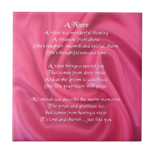 Carreau En Céramique Rose - poème de nièce