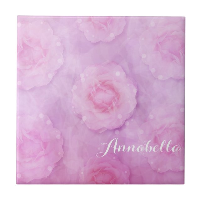 Carreau En Céramique Roses aquarelle (Devant)