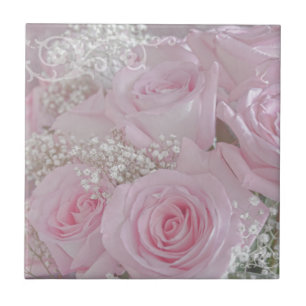 Carreau En Céramique Roses roses douces et souffle du bébé