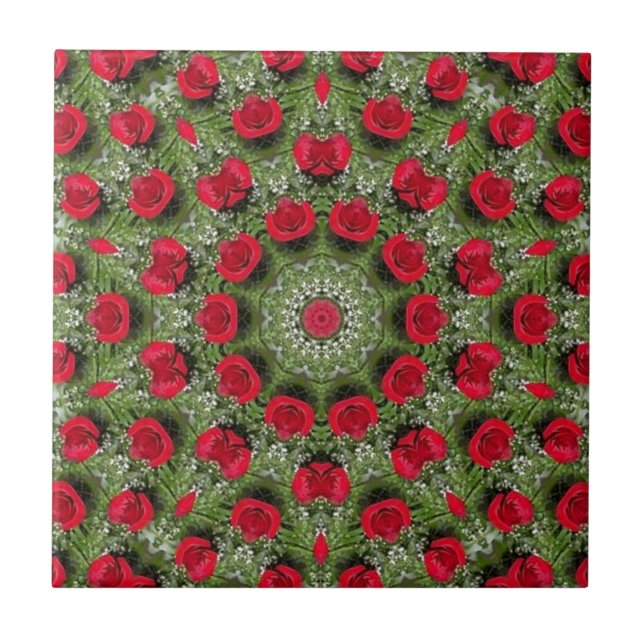Carreau En Céramique Roses rouges (Devant)