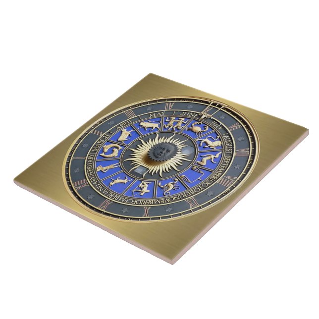 Carreau En Céramique Roue bleu Zodiac (Côté)