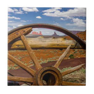 Carreau En Céramique Roue de chariot en gros plan, Arizona
