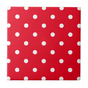 Carreau En Céramique Rouge à pois blancs