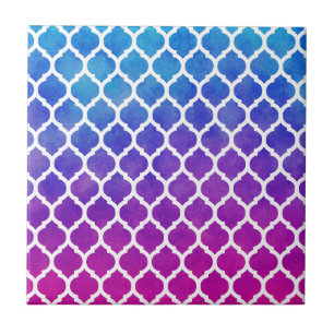 Carreau En Céramique Rouge rose bleu Ombre Lattice marocain