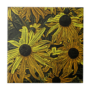 CARREAU EN CÉRAMIQUE RUDBECKIA