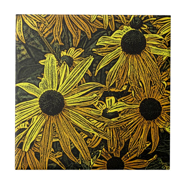 CARREAU EN CÉRAMIQUE RUDBECKIA (Devant)
