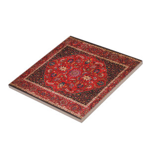 Carreau En Céramique Rug perse rouge de Mashhad