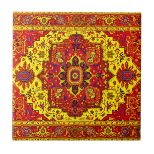 Carreau En Céramique RUG PERSIEN - Rouge et Jaune