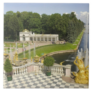 Carreau En Céramique Russie. Petrodvorets. Palais de Peterhof. Pierre l