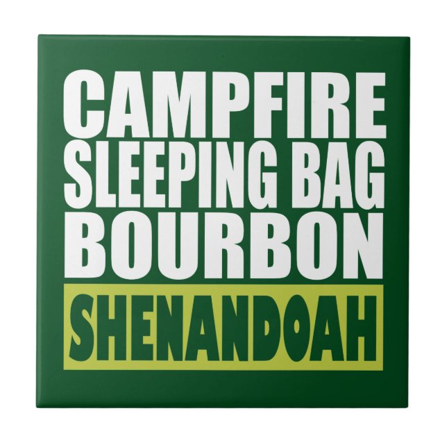 Carreau En Céramique Sac couché de feu de camp Bourbon Shenandoah (Devant)