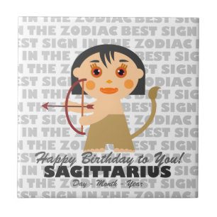 Carreau En Céramique Sagittarius Joyeux Anniversaire