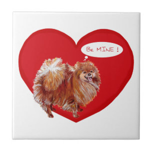 Carreau En Céramique Saint-Valentin spitz nain