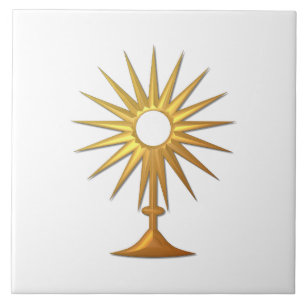 Carreau En Céramique Sainte Eucharistie de la Monstrance d'or