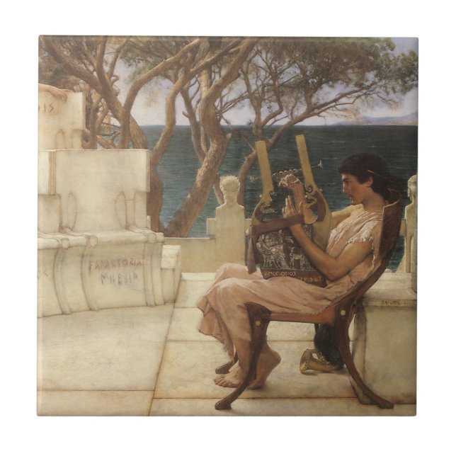 Carreau En Céramique Sappho et Alcaeus par Sir Lawrence Alma Tadema (Devant)