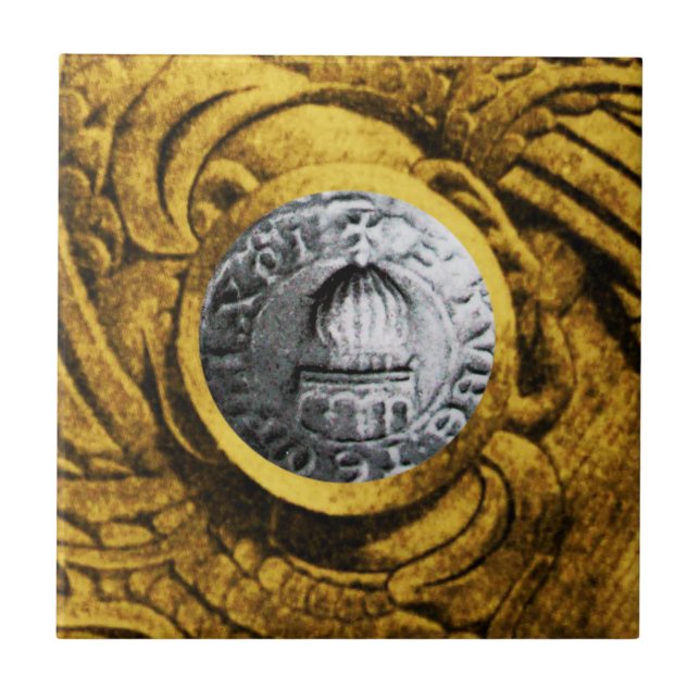 CARREAU EN CÉRAMIQUE SCEAU DU MODÈLE DES CHEVALIERS (Devant)