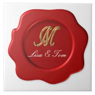 Carreau En Céramique scellé monogramme mariage