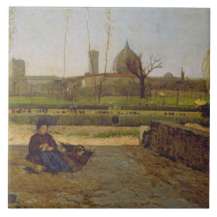 Carreau En Céramique Scène quotidienne, près de Florence, c.1865