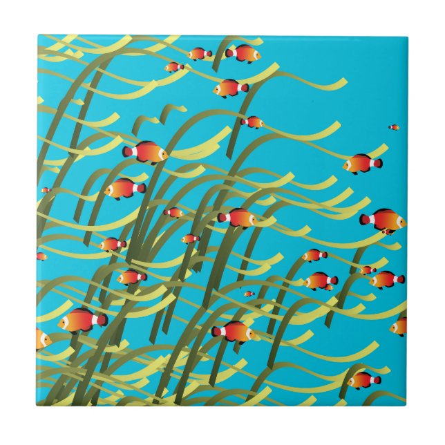 Carreau En Céramique Scène sous-marine simple (Devant)
