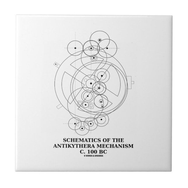 Carreau En Céramique Schémas du mécanisme d'Antikythera (diagramme) (Devant)
