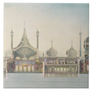 Carreau En Céramique Section longitudinale (L R) à organe, pièce de