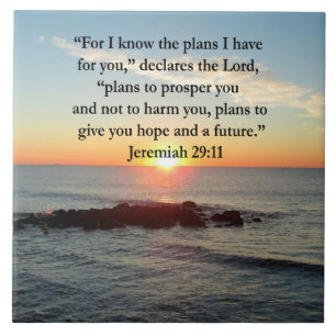 CARREAU EN CÉRAMIQUE SERENE JEREMIAH 29:11 SCELER