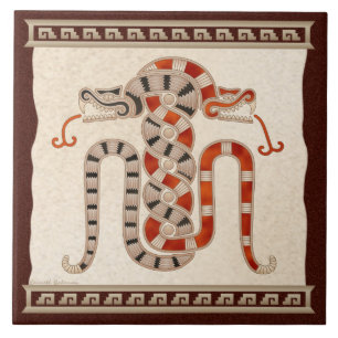 Carreau En Céramique Serpents enlacés maya