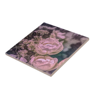Carreau En Céramique Shabby chic jardin victorien Rose bohème