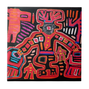 Carreau En Céramique Shaman Tribal Indien Cuna Avec Vans