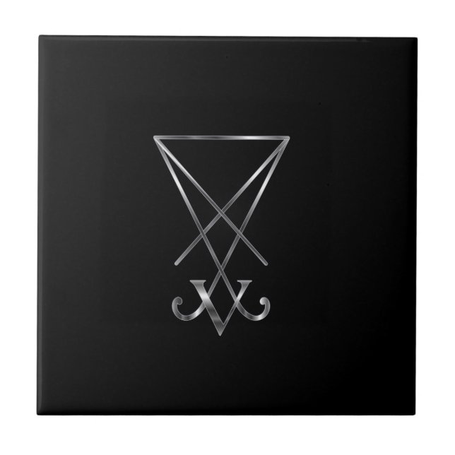 Carreau En Céramique Sigil de symbole de Lucifer- A de satanisme (Devant)