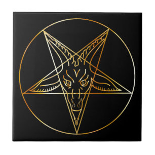 Carreau En Céramique Sigil d'or de Baphomet