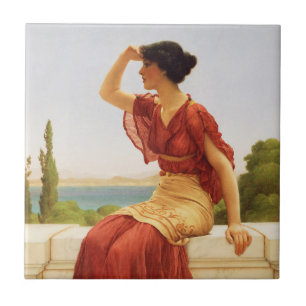 Carreau En Céramique Signal Godward Woman Portrait Art Vintage