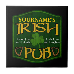Carreau En Céramique Signe irlandais personnalisé de Pub