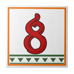 Carreau En Céramique Signes de la Maison Rouge Italienne Lettres & Numé