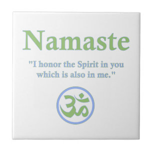 Carreau En Céramique Signification de Namaste avec le symbole de l'OM