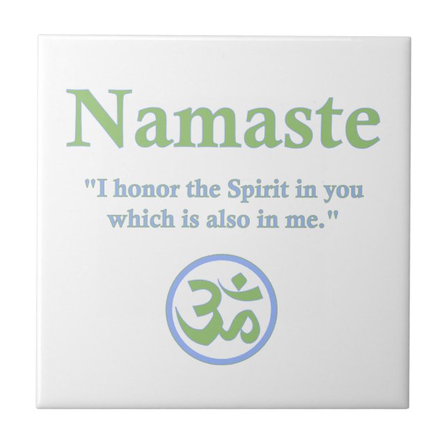 Carreau En Céramique Signification de Namaste avec le symbole de l'OM (Devant)