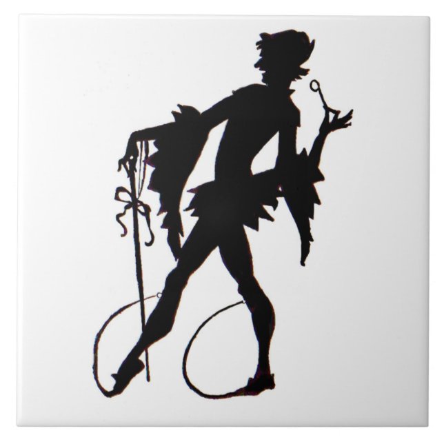 Carreau En Céramique Silhouette magicienne des années 1920 (Devant)