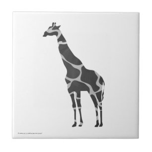 Carreau En Céramique Silhoutte noir et gris de girafe