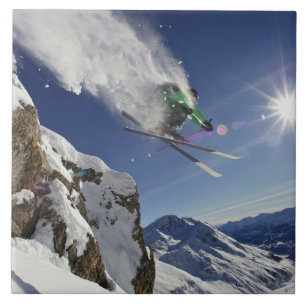Carreau En Céramique Skieur dans l'entre le ciel et la terre