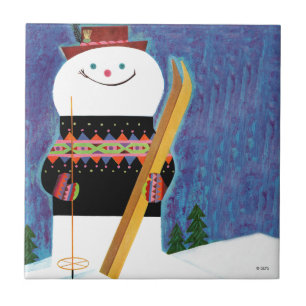 Carreau En Céramique Skis pour le bonhomme de neige