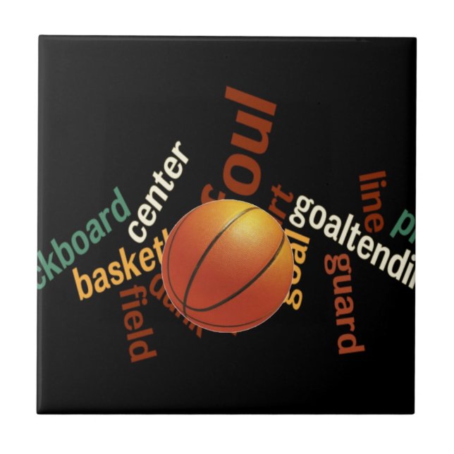 Carreau En Céramique Slam Dunk de Vocabulaire : Basketball Jeu des Cham (Devant)