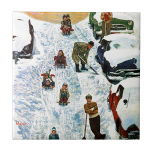 Carreau En Céramique Sledding et creuser