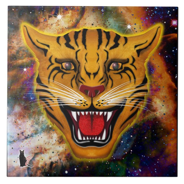 Carreau En Céramique Snarling Tiger Nebula Carrelage céramique (Devant)